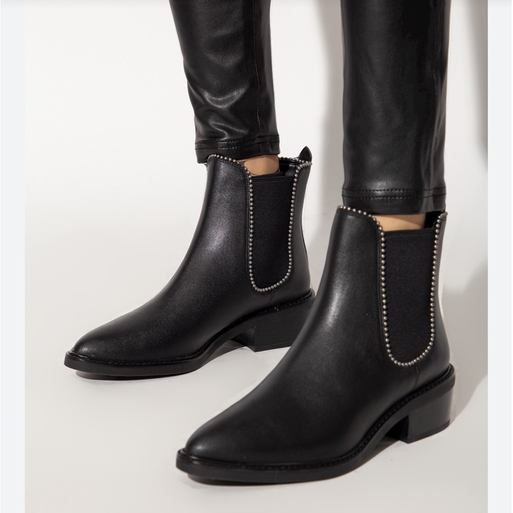 Coach Bowery Black beaded Chelsea Boots